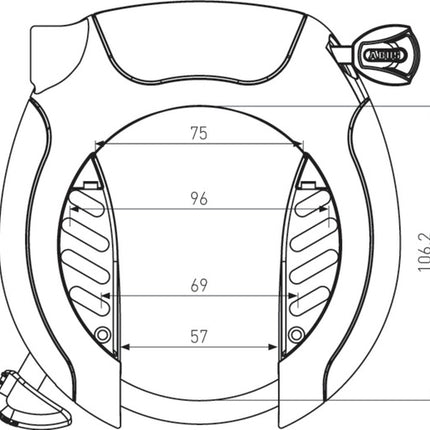 Ringslot Abus Pro Shield x Plus 5955 R Ring Insteek Zwart