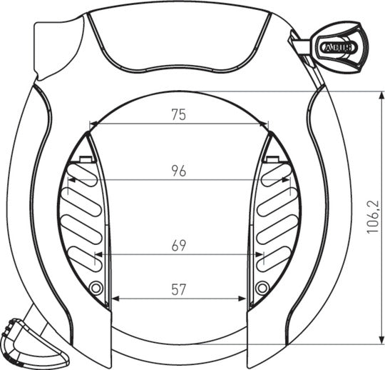 Ringslot Abus Pro Shield x Plus 5955 R Ring Insteek Zwart