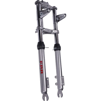 Fourche EBR courte large complète (pour frein à disque) grise Puch Maxi