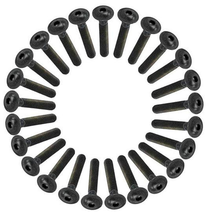 Bout M5X30 Inbus ISO7380-2 10.9 Zinc Zwart set van 25 Zilver