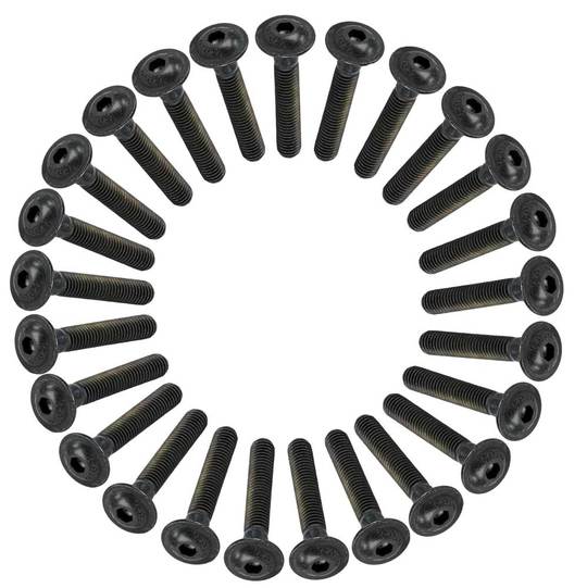 Bout M5X30 Inbus ISO7380-2 10.9 Zinc Zwart set van 25 Zilver