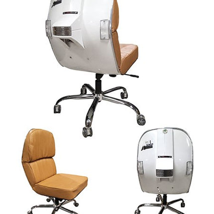 chaise de bureau Vespa PK50 blanc/marron