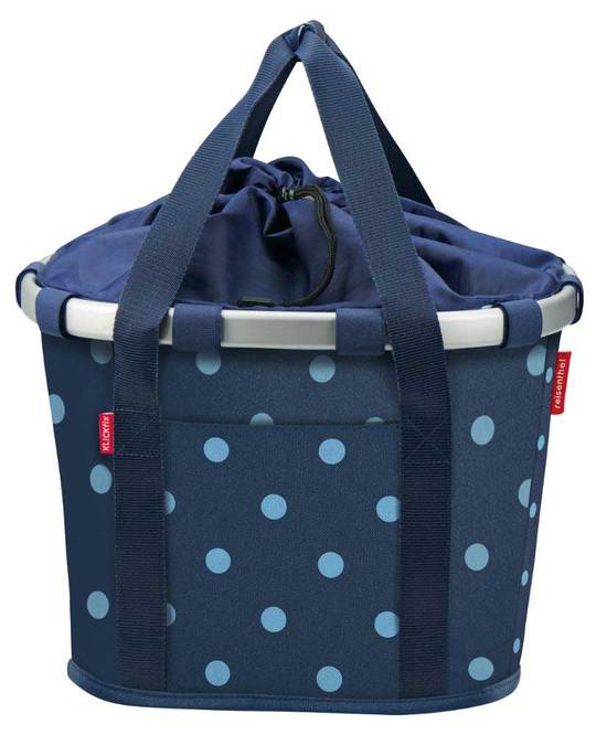 Fiets mandtas KLICKfix Bikebasket Mixed Dots Blauw