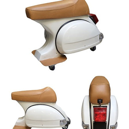 barkruk vespa PK50 wit/bruin