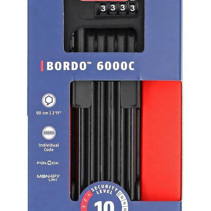 Vouwslot Abus Bordo Combo 6100 Shfl Zwenk 6000 Code 90CM Zwart