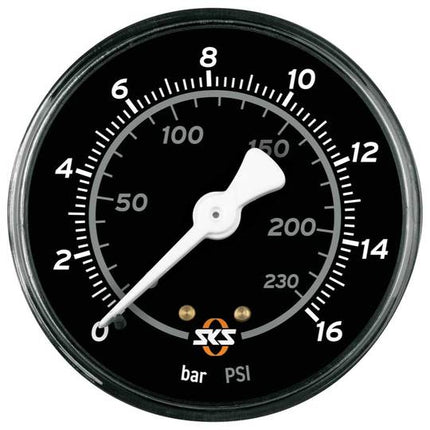 Pomp SKS Manometer 63MM 16 BAR Zwart
