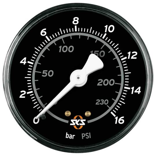 Pomp SKS Manometer 63MM 16 BAR Zwart