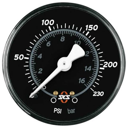 Pomp SKS Manometer 63MM 230 PSI Zwart