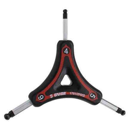 UNIOR Inbussleutel Y Bolkop 4/5-6MM Zwart Rood