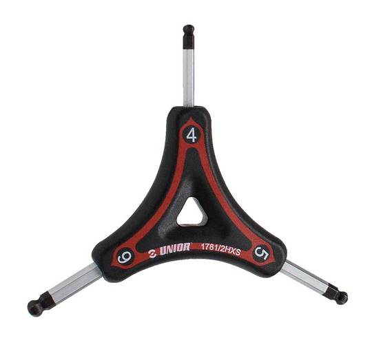 UNIOR Inbussleutel Y Bolkop 4/5-6MM Zwart Rood