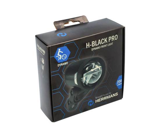 Fiets koplamp Herrmans H-Black Pro Herr Black Zwart