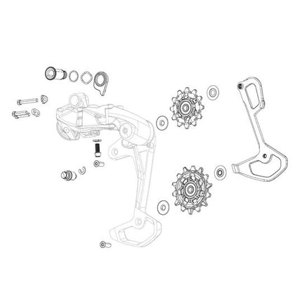 Derailleur SRAM RED AXS E1 Xplr Kooi Zwart
