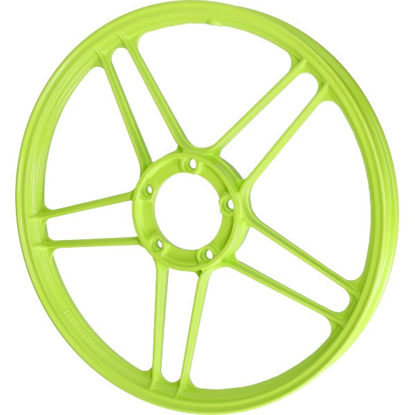 voorwiel/achterwiel fast-arrow sterwiel aluminium 10 spaaks 17 inch geel fluor X30, x50, puch maxi