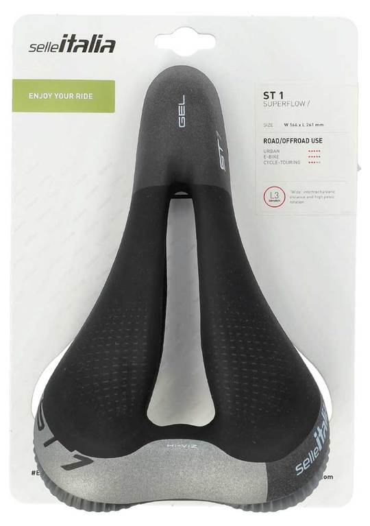 Zadel Selle Italia ST1 Superflow L3 Zwart