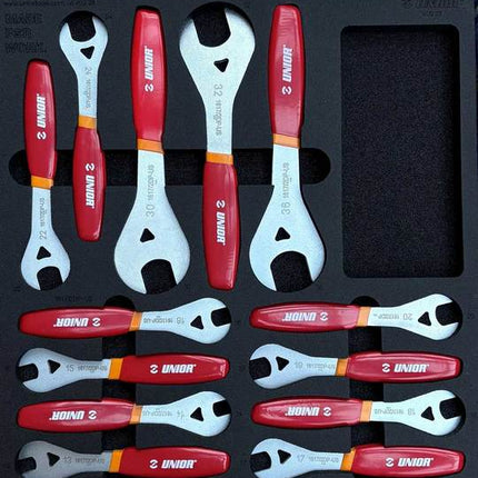 Gereedschap Inlay Unior Werkbank XLC CONUS-BALHOOFDSLEUTELS 21DLG Rood Oranje