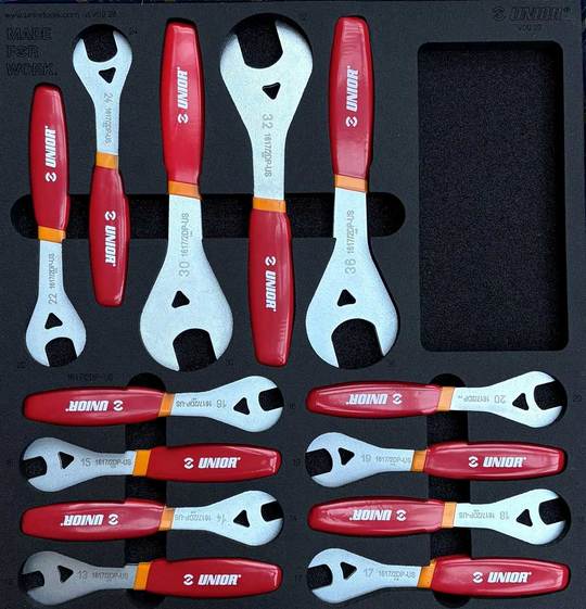 Gereedschap Inlay Unior Werkbank XLC CONUS-BALHOOFDSLEUTELS 21DLG Rood Oranje