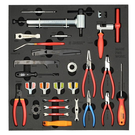 Gereedschap Inlay Unior Werkbank XLC SCHIJFR-SPAAKSP-KETTINGPONS Rood Oranje