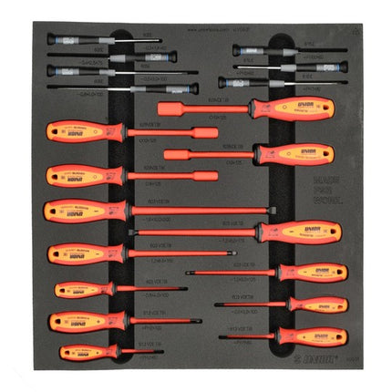 Gereedschap Inlay Unior Werkbank XLC DOP-SCHROEVENDRAAIERS 21DLG Rood Oranje