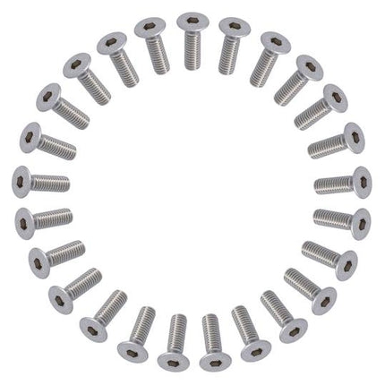 Bout M6X20 Inbus RVS ISO10642 A2-07 set van 25 Zilver