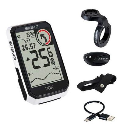 Fietscomputer Sigma Rox 4.0 Endurance GPS Set Wit