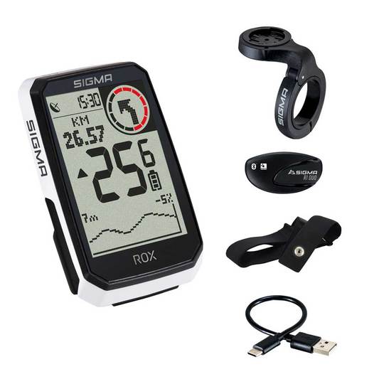 Fietscomputer Sigma Rox 4.0 Endurance GPS Set Wit
