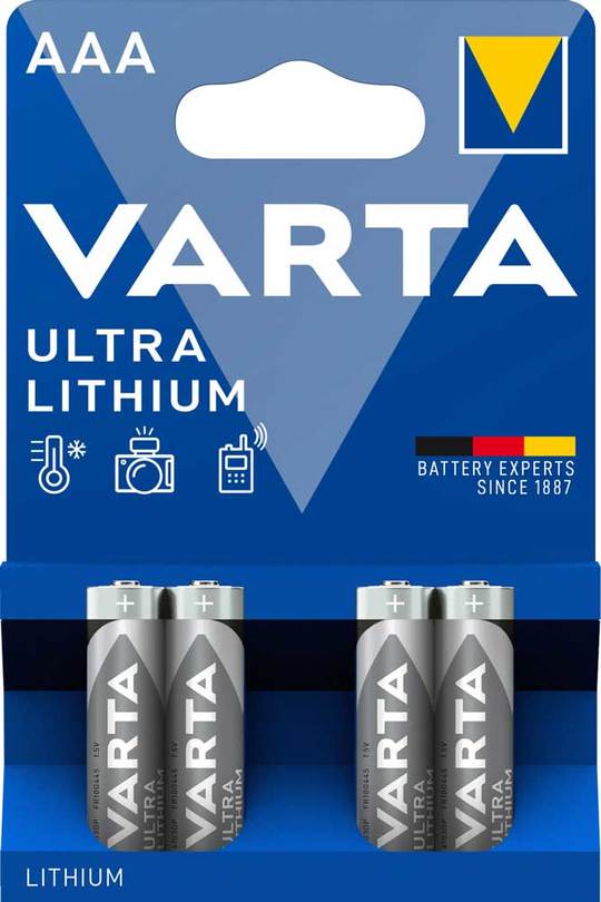 Batt VA Ultra Lithium AAA KRT A 4 Grijs
