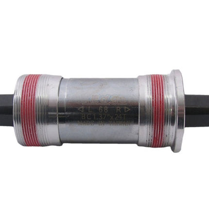 Boîtier de pédalier carré 119mm Edge BSA 68mm avec cuvettes en aluminium - Argent