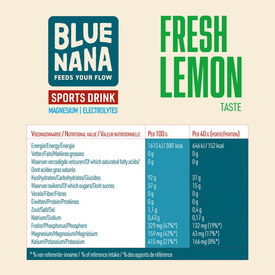Blue Nana Sports Drink Fresh Lemon 600 Grijs