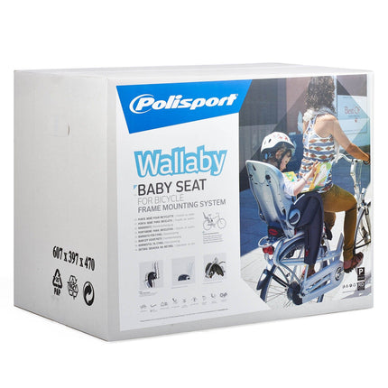 Kinderzitje achter Polisport Wallaby-Evo DeLuxe - donkergrijs/zilver - met framemontage (FF) - afbeelding 6