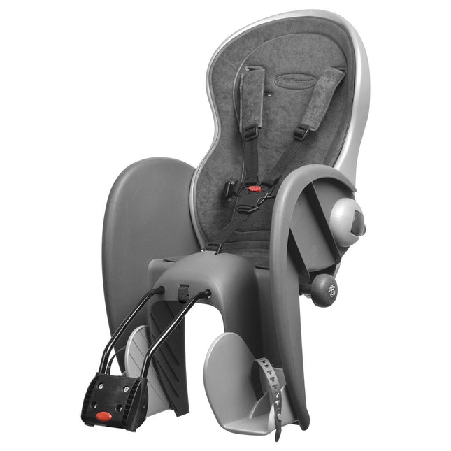 Kinderzitje achter Polisport Wallaby-Evo DeLuxe - donkergrijs/zilver - met framemontage (FF)