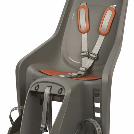 Kinderzitje achter Polisport Bubbly Maxi+ - grijs/bruin - dragermontage (CFS)