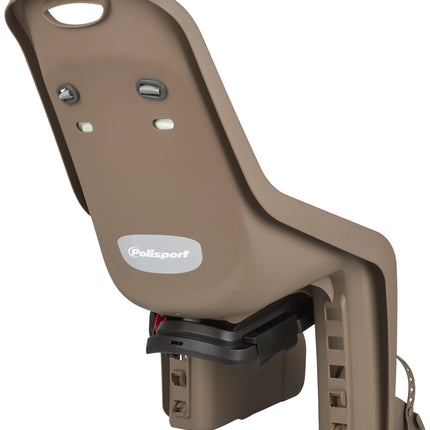 Kinderzitje achter Polisport Bubbly Maxi+ - bruin/pastelgroen - dragermontage (CFS)