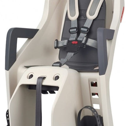 Kinderzitje achter Polisport Guppy Maxi+ met dragerbevestiging (CFS) - crème/grijs