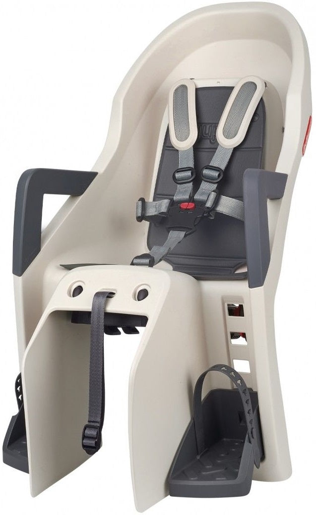 Kinderzitje achter Polisport Guppy Maxi+ met dragerbevestiging (CFS) - crème/grijs