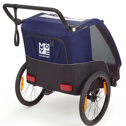 Kindertrailer met wandelkit Polisport - grijs/blauw