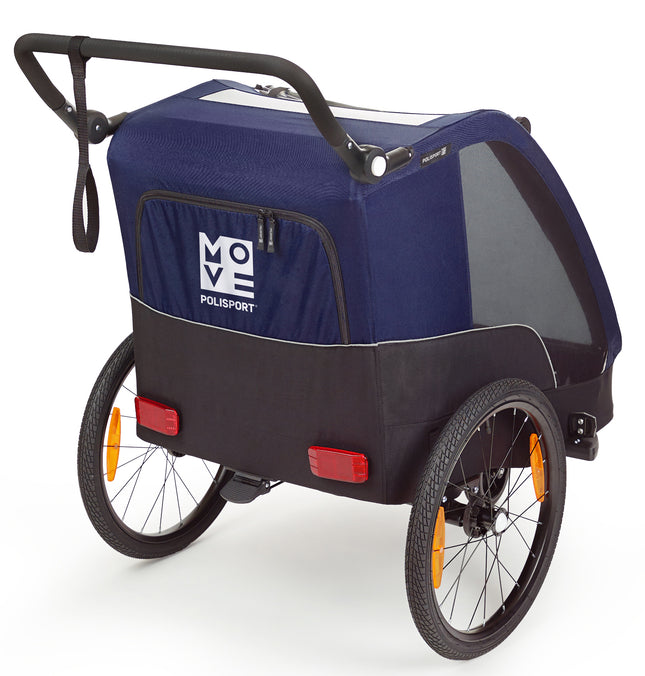 Kindertrailer met wandelkit Polisport - grijs/blauw