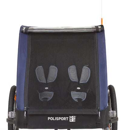 Kindertrailer zonder wandelkit Polisport - grijs/blauw - afbeelding 3