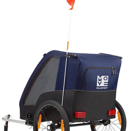 Kindertrailer zonder wandelkit Polisport - grijs/blauw