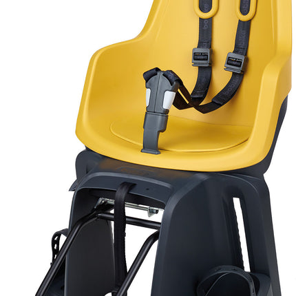 Kinderzitje achter Bobike One Maxi 1P met framebevestiging - mighty mustard