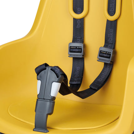 Kinderzitje achter Bobike One Maxi 1P met framebevestiging - mighty mustard