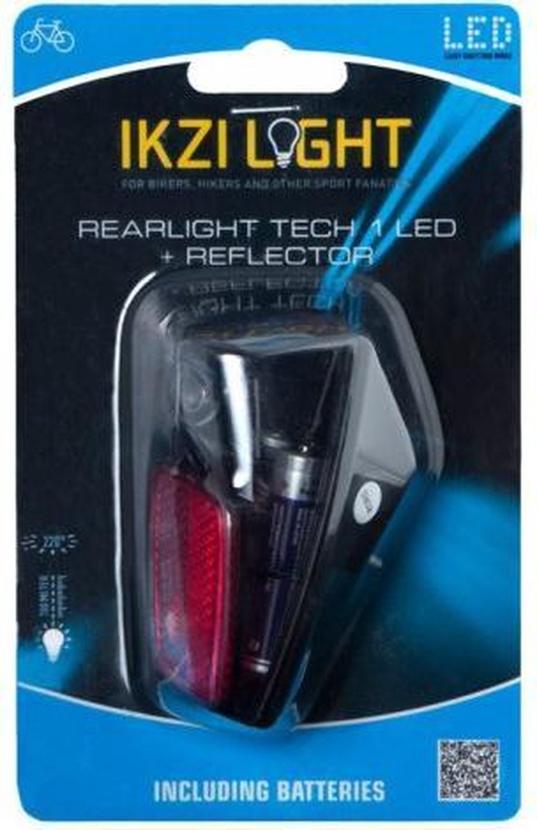 fiets verlichting - IkziLight achterlicht 1x led batterij, spatbord montage