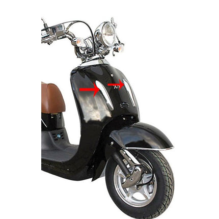 voorscherm Benzhou origineel model t.b.v. 2 losse strips geen U profiel zwart china retro/torino 70101001bzb