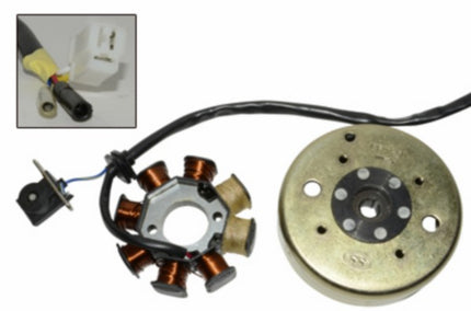 ignition + flywheel sco kymco 4t, china retro/torino, django, kisbee 4t, sco china 4t, sco gy6, v-clic e0801bz