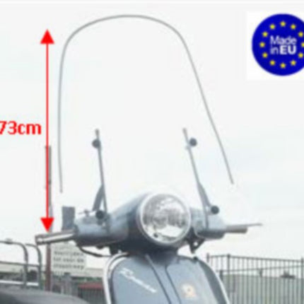 windscherm Regia met bevestigingsset hoog ronde koplamp (made in EU) helder 73cm BTC Riva, china lx/napoli, gts toscana, Momo Morino, vx50