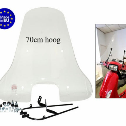 windshield Regia with mounting kit high square headlight (made in EU) 70cm clear agm VX50s, BTC Riva Sport, china vespa S