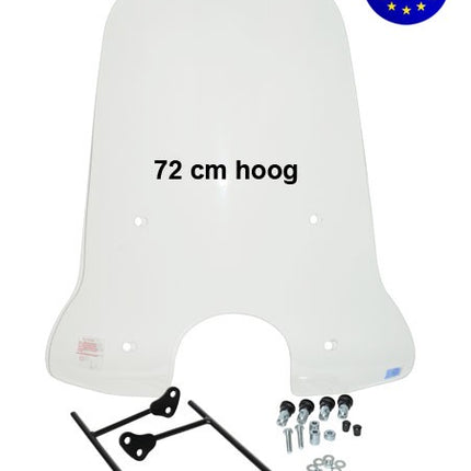 windscherm Regia met bevestigingsset hoog (made in EU) AGM swan/ riva2/tres 72cm helder btc, BTC Milano, turbho RP-50