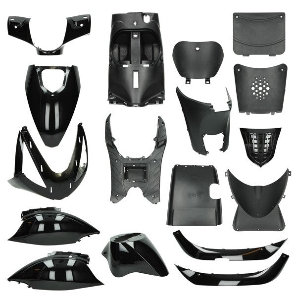 plaatwerkset (China scooter model zip) agm sp50 btc streetline zwart 17-delig