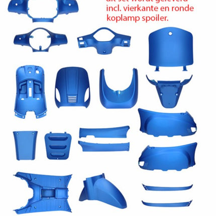 plaatwerkset (ronde+vierkante koplamp) blauw mat 18-delig agm VX50s, china lx/napoli, vx50