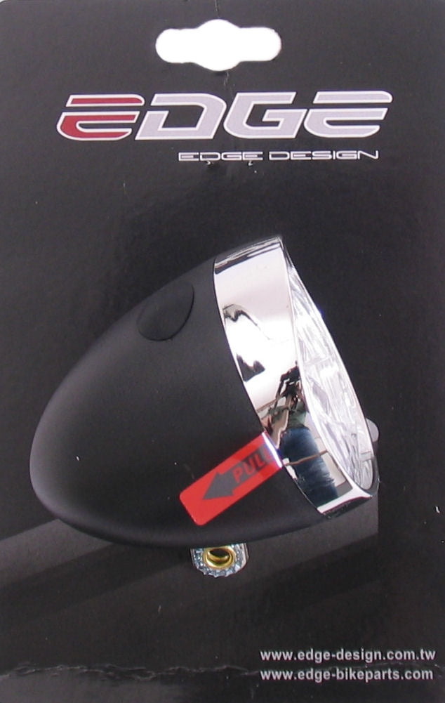 Koplamp Edge Retro 3 Led - Aan/Uit - Incl. Batterijen - zwart/chroom