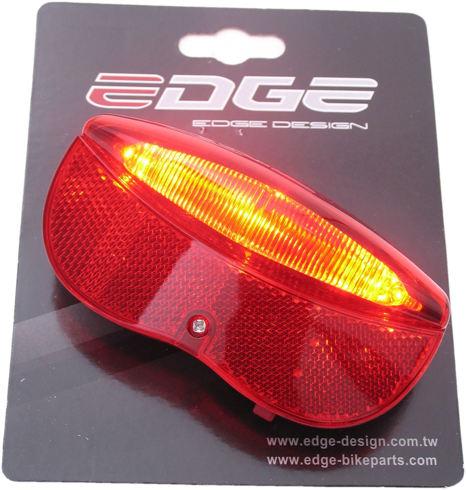 Dragerachterlicht Edge City Luxe - 3 leds inclusief batterijen - 80mm